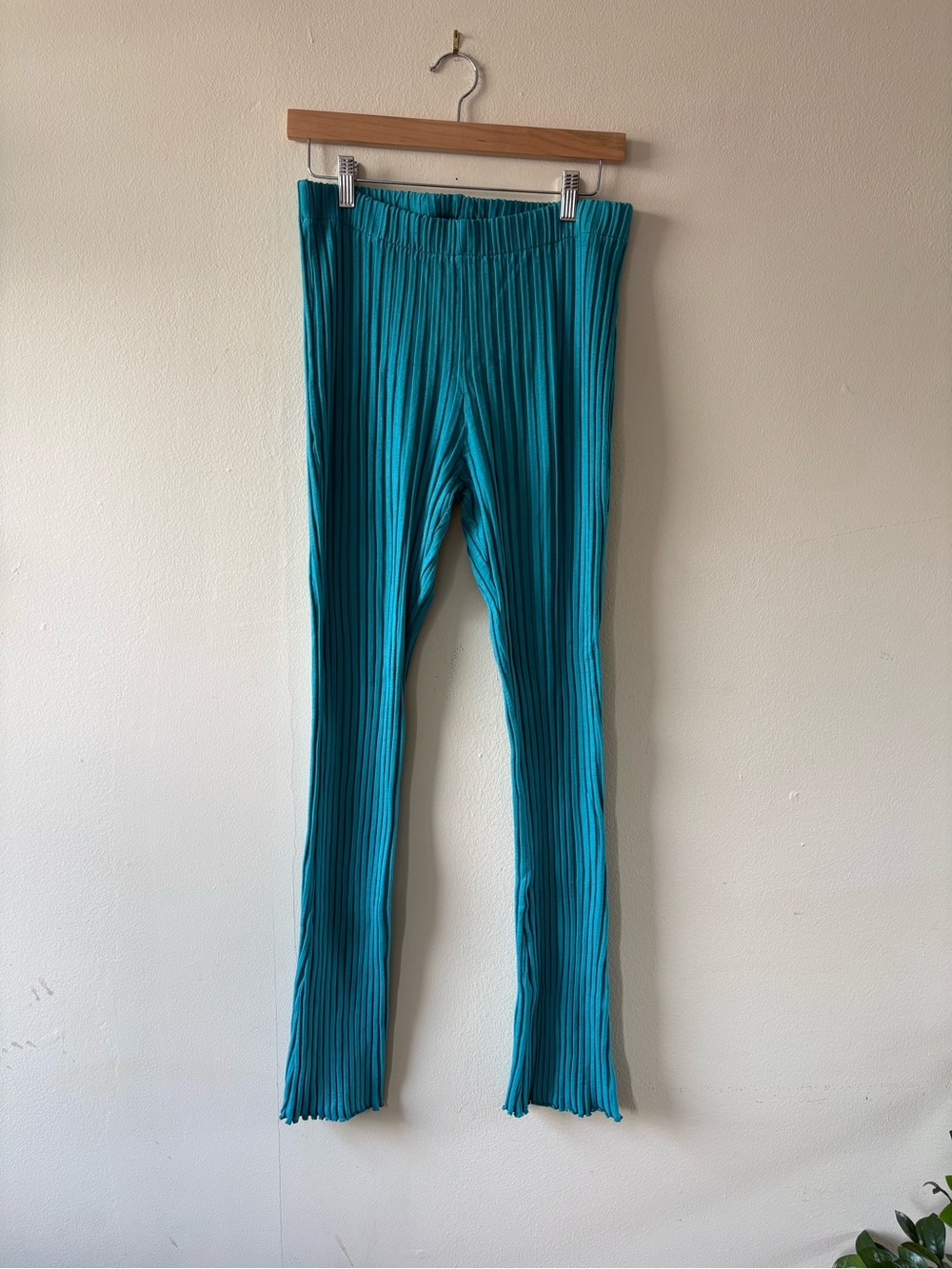 Simon Miller Cyrene Rib High Waist Stretch Trousers— Oasis Blue, M
